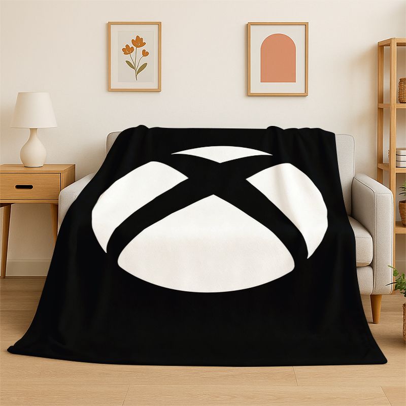 Retro Gaming Xbox - بطانية فلانيل ناعمة ودافئة بتصميم شعار