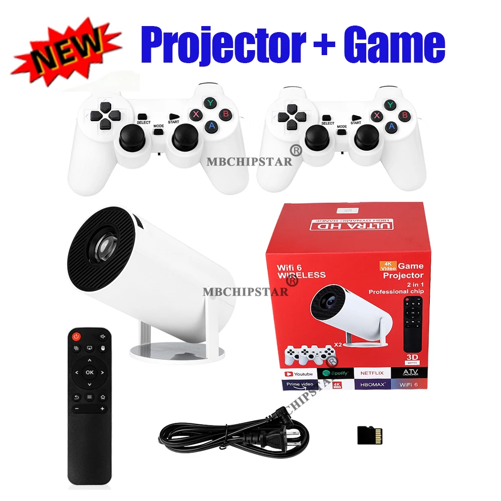 Retro Gaming And Projector - جهاز عرض ألعاب H90PRO 4K 19000+