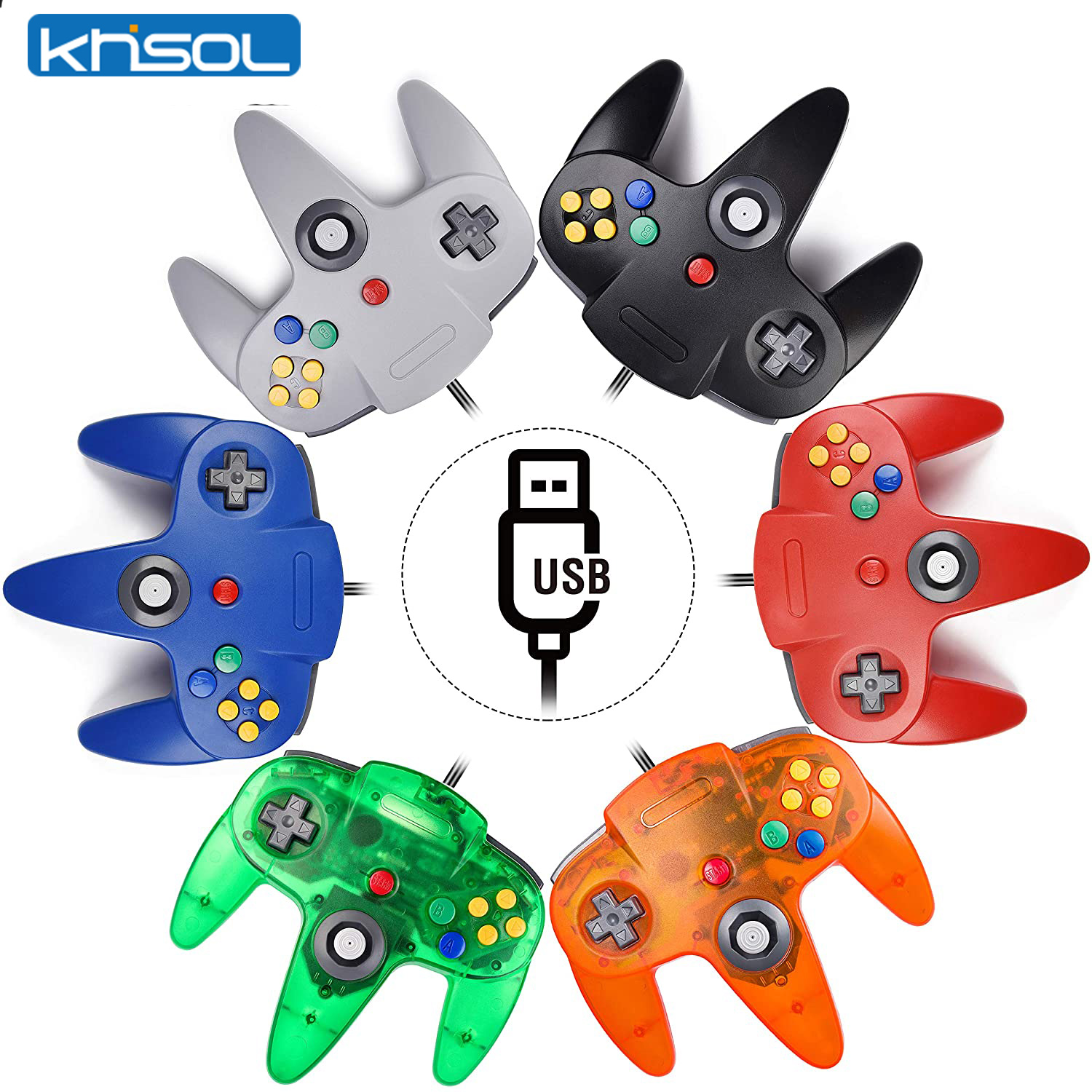 Retro Gaming Best Console - N64 تحكم كلاسيكي USB سلكي عن