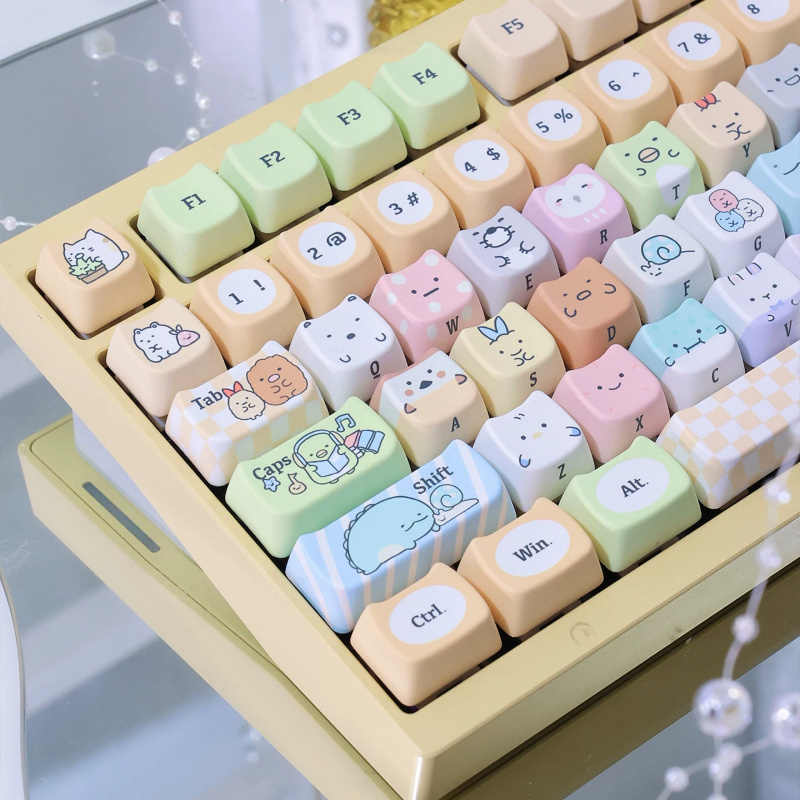 Retro Gaming Keycaps - أغطية مفاتيح PBT مخصصة 130 مفتاحًا