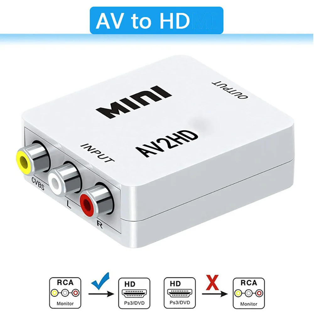 محول RCA AV إلى HDMI بدقة 1080 - مراجعة Composite Rca Cable وسعره