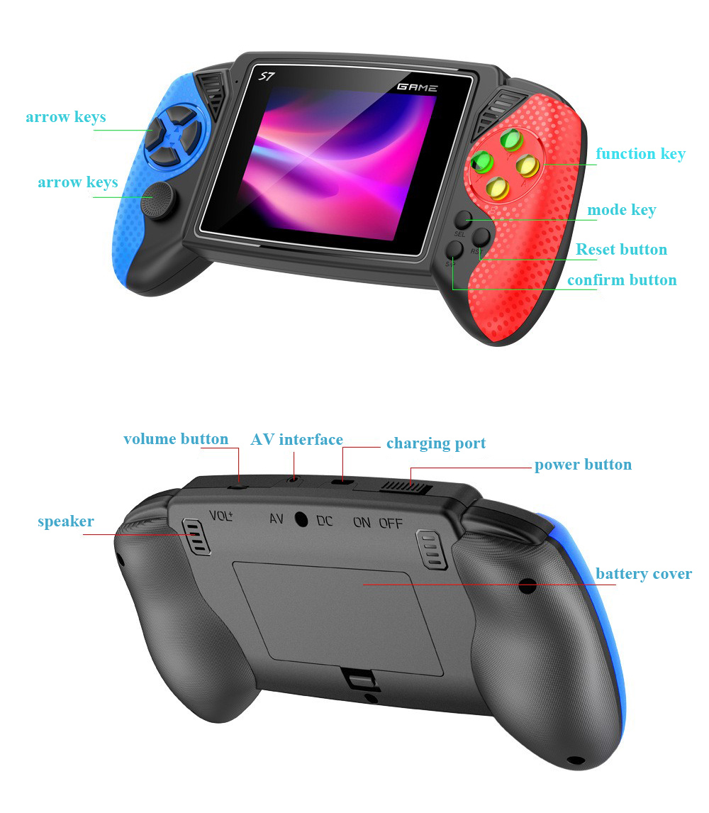 جهاز ألعاب محمول S7 ريترو بشاش - مراجعة Retro Gaming Console Handheld وسعره