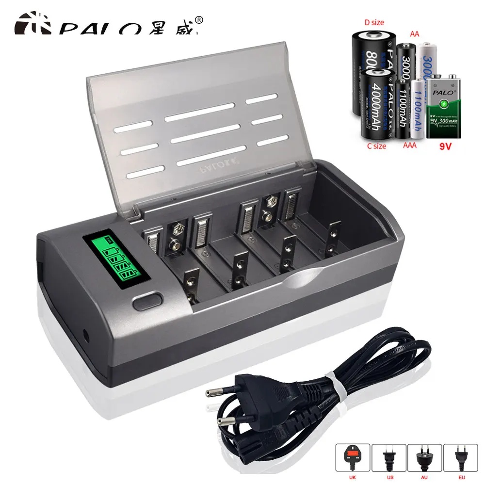 شاحن ذكي من PALO بـ 4 فتحات مع - مراجعة Rechargeable Battery Aa وسعره