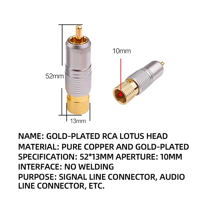 4 قطعة Hifi 24K مطلية بالذهب R - مراجعة Composite Rca Cable وسعره