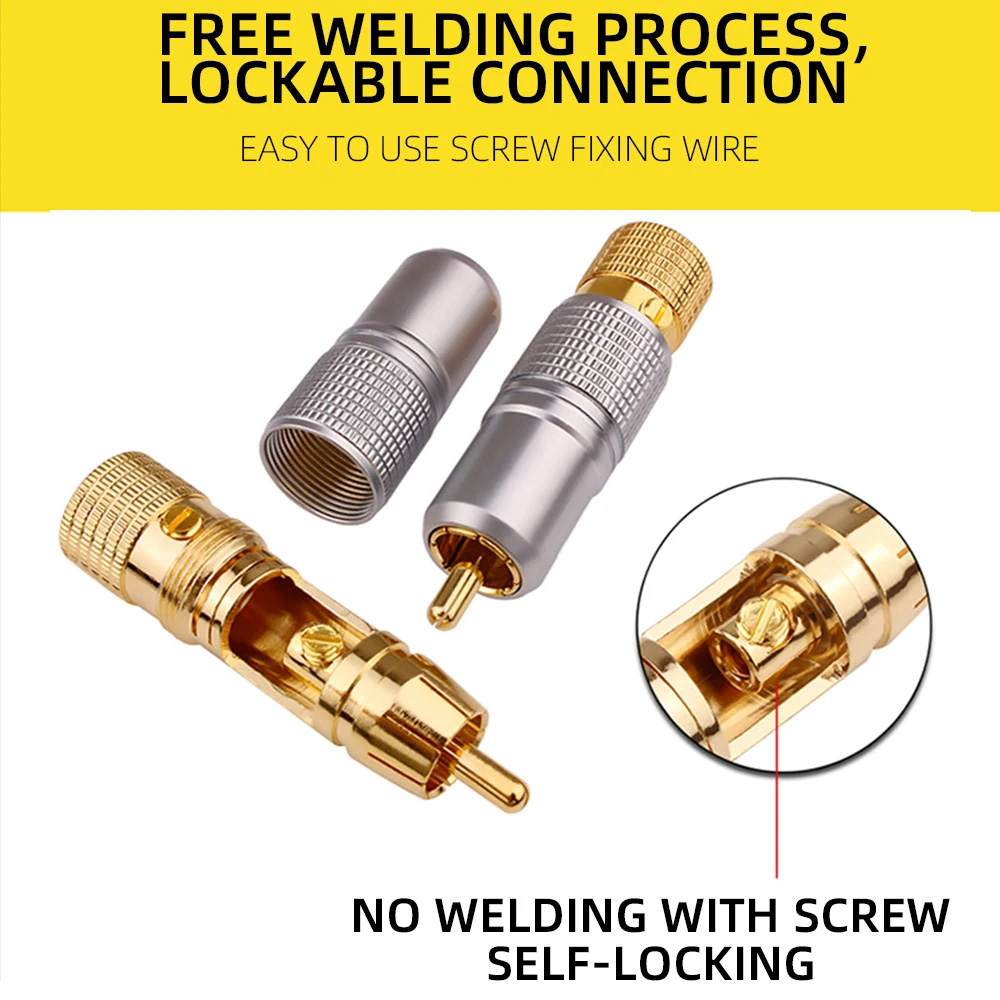 4 قطعة Hifi 24K مطلية بالذهب R - مراجعة Composite Rca Cable وسعره