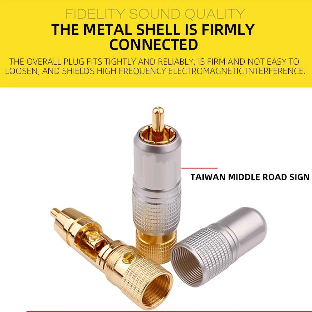 4 قطعة Hifi 24K مطلية بالذهب R - مراجعة Composite Rca Cable وسعره